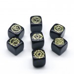 Obsidian Cube Engraved Reiki Meditation Wicca Power Balancing Set